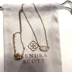 Kendra Scott Elisa Gold Pendant Necklace in Iridescent Drusy